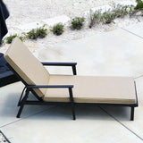 PURPLE LEAF Outdoor Chaise Lounge with Thick Cushions and Adjustable Backrest Metal Pool Lounge Chairs Patio Lounger - Photo 1