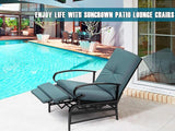 SUNCROWN Outdoor Recliner Chair Patio Adjustable Relaxing Chairs Outdoor Metal Furniture Chair with Thick - Photo 7