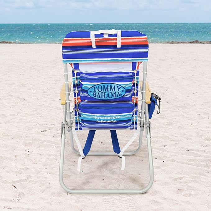 Tommy Bahama Hi-Boy 17" Seat Height 4-Position Lace-Up Suspension Folding Beach Backpack Chair - Photo 9