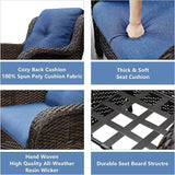 HUMMUH 3 Pieces Patio Bistro Set Wicker Patio Chairs Set of 2 with Tempered Glass Top Side Table Rattan Outdoor - Photo 7
