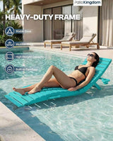 in-Pool Lounge Chairs Set of 2, Folding HDPE Pool Chairs Anti-Floating No Sandbags with Cup Holder & Handles - Photo 4