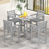 Tangkula Patio Adirondack Chairs Set of 4, HDPE Bar Height Chair with Wide Armrests & Footrest - Photo 2