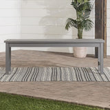 Walker Edison Rendezvous Modern Solid Acacia Wood Slatted Patio Bench, 53 Inch, Grey Wash - Photo 2