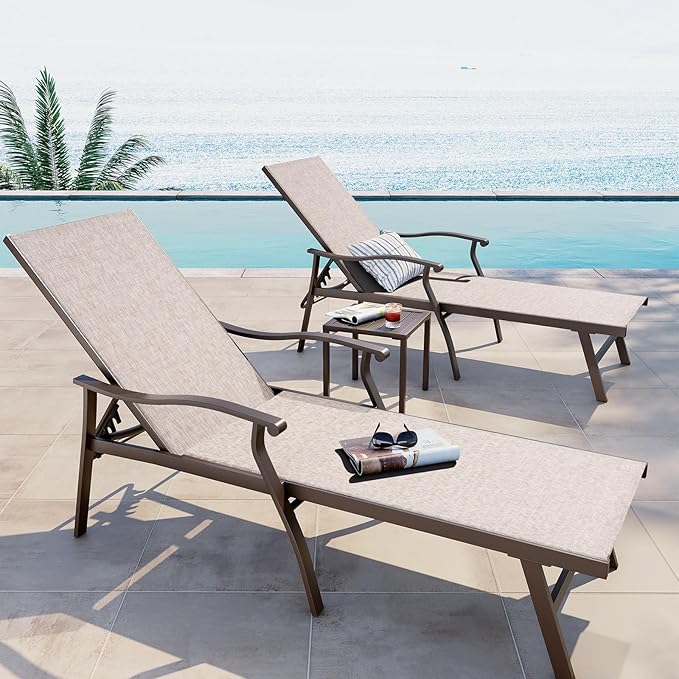Crestlive Products Aluminum Chaise Lounge Set of 3 - Photo 1