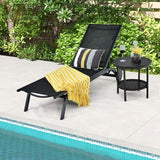 COSTWAY Outdoor Patio Chaise Lounge, 6-Position Adjustable Pool Lounger with Stable Aluminum Frame - Photo 2