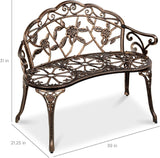 Best Choice Products Outdoor Bench Steel Garden Patio Porch Loveseat Furniture for Lawn, Park - Photo 7