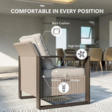 Outdoor Patio Furniture Set, 7 Piece Wicker Patio Conversation with Deep Seating, Thicken Cushions, Outdoor Club Chair - Photo 3