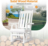 VINGLI Wooden Patio Glider, Heavy Duty 600 LBS Outdoor Glider with Cup Holders - Photo 6