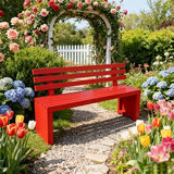 Outdoor Benches Outdoor Metal Garden Bench Patio Bench for Outside Park Picnic Yard Front Porch Backyard Weatherproof - Photo 7