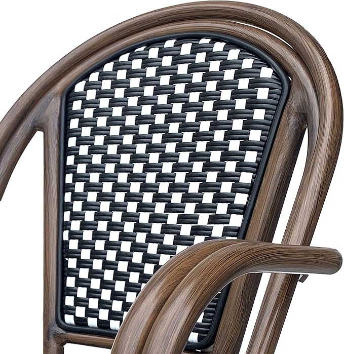 Christopher Knight Home Brianna Bistro Chairs, Black + White + Brown Wood - Photo 7
