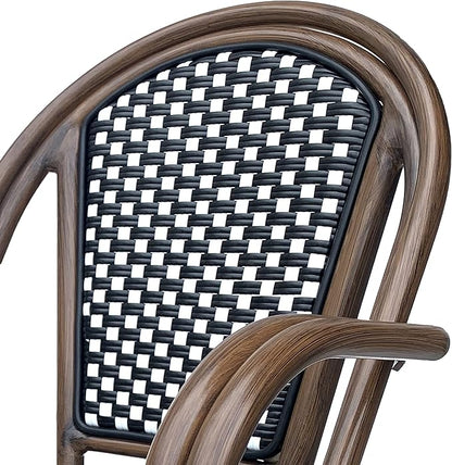 Christopher Knight Home Brianna Bistro Chairs, Black + White + Brown Wood