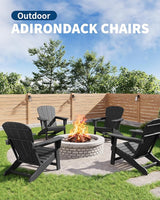 Modern HDPE Plastic Adirondack Chair - Oversize 380 LB Poly Lumber Weather Resistant Firepit Chair - Outdoor Patio - Photo 2