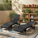 Wicker Outdoor Lounge Chairs with Rolling Wheels, Pool Lounge Chairs Set of 2 - Photo 9