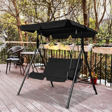 Tangkula 2 Person Porch Swing, Outdoor Swing with Removable Cushions, Solid Steel Structure - Photo 2