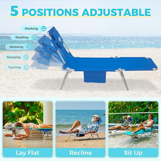 #WEJOY Folding Tanning Chair with Face Hole - Photo 5