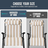 Best Choice Products Set of 2 Extra Wide Adjustable Steel Mesh Zero Gravity Lounge Chair Recliners w/Pillows and Cup - Photo 4
