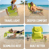 Ostrich the Deluxe 3N1 Lightweight Lawn Beach Reclining Lounge Chair with Footrest, Outdoor Furniture for Patio, Balcony - Photo 7