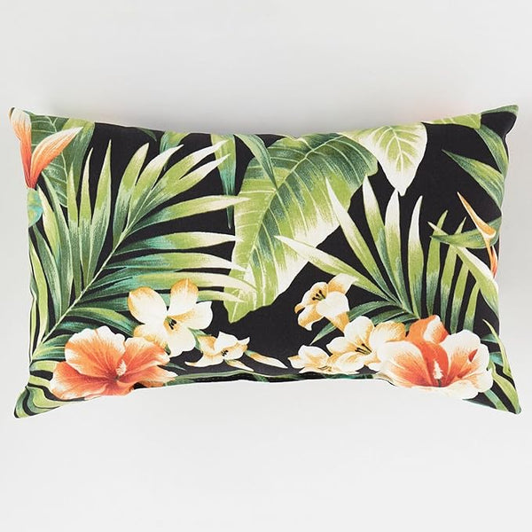 BrylaneHome Lumbar Pillow - 20" L x 13" W - Patio & Outdoor - Water, Stain & Fade Resistant - Cypress Midnight - Photo 1