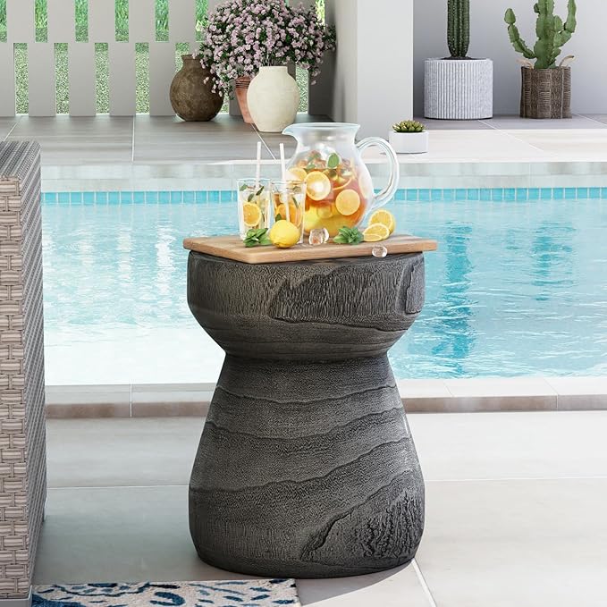 COSIEST Outdoor Side Table with Chessboard - Photo 7