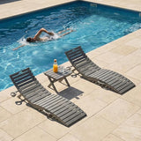 Pre-Assembled Folding in-Pool Lounge Chair, HDPE Outdoor Chaise Lounge with Cup Holder, Pool Lounge Chair for Poolside - Photo 1