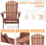 Wooden Folding Adirondack Chair Set of 6 - Photo 4
