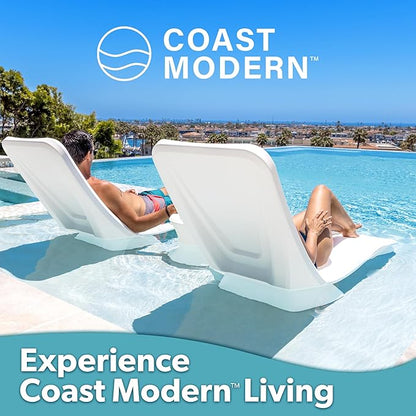 GoSports Coast Modern in Pool Lounge Chair - Waterproof & Weighted Chaise Lounger - Outdoor Pool Furniture for Patio or in Baja Shelf