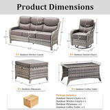 Luxury High Back Patio Furniture Set with 6-Inch Thick Cushions, 8-Pieces Outdoor Furniture with Swivel Chairs - Photo 8