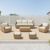 CHITA 6 Pieces Patio Wicker Furniture Set, Outdoor Rattan Bistro Set with Removable Thickened Cushions, Fully Assembled - Photo 8