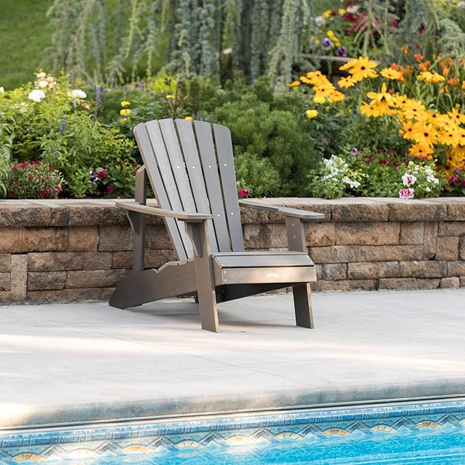 Lifetime 60335 Faux Wood Adirondack Chair, Shale Stone