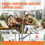 VEVOR Plastic Folding Bench, 6ft Portable Folding Bench, Smooth High Density Polyethylene Waterproof Outdoor Bench - Photo 6