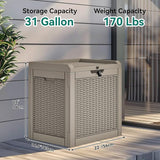 YITAHOME 32 Gallon Outdoor Storage Box, Water Resistant Resin Deck Box - Photo 5