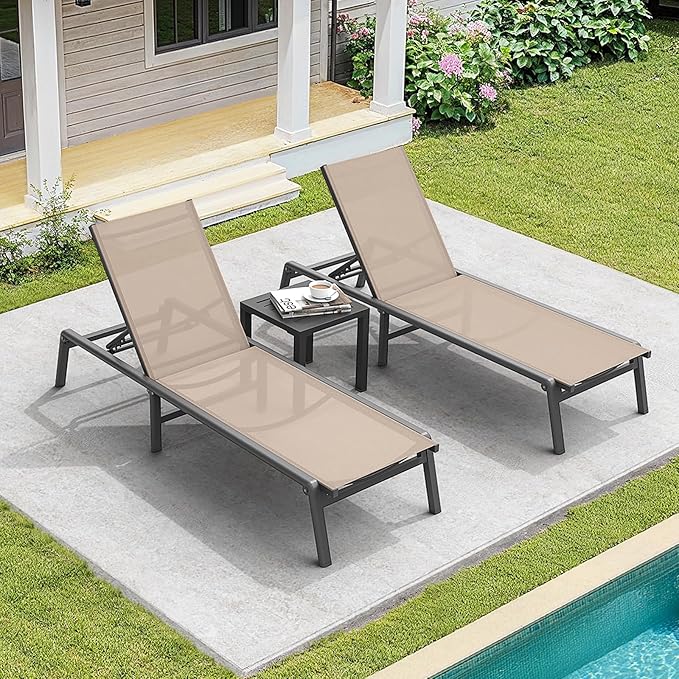 ONBRILL Aluminum Chaise Lounge Chair Outdoor - Photo 8