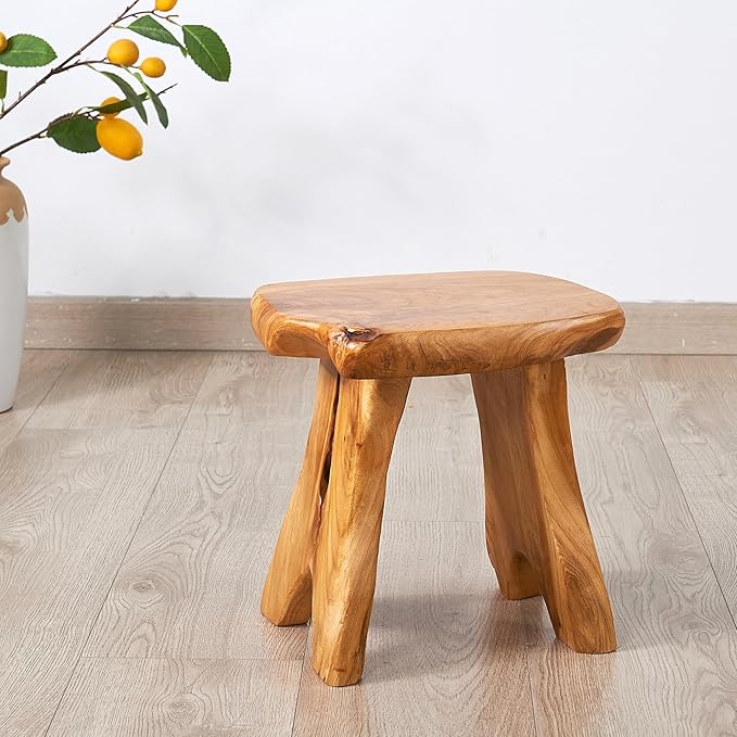 Natural Shape Stump Stool 12.5"x10"x12" Solid Wood Cedar Root End Table Rustic Plant Stand Live Edge Coffee Table - Photo 4