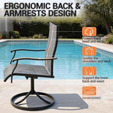 Patio Swivel Chairs Set of 2, Outdoor Dining Chairs High Back - Photo 5