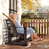 Outsunny 2-Person Outdoor Glider Bench Patio Double Swing Rocking Chair Loveseat w/Slatted HDPE Frame for Backyard - Photo 4