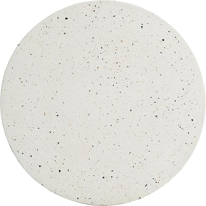 Christopher Knight Home Norvin Patio Lightweight Concrete Terrazzo Coffee Table, Indoor and Outdoor Table for Garden/Backyard/Poolside/Balcony Cafeteria, MGO Outdoor Side Table with No Assembly,White