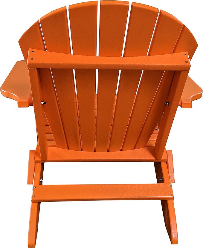 DuraWeather Poly® Classic King Size Folding Adirondack Chair (Mango Orange)