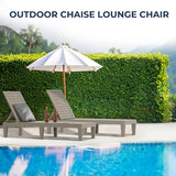 2 Patio Lounge Chair, Resin Outdoor Chaise Lounge with Waterproof Design & Lightweight Frame - Photo 5