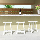 WestinTrends Malibu Malibu 24 Inch Counter High Saddle Stools (Set of 3), White - Photo 2