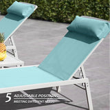 Domi Patio Chaise Lounge Set of 2 with Side Table, Aluminum Adjustable Pool Lounge Chairs - Photo 4