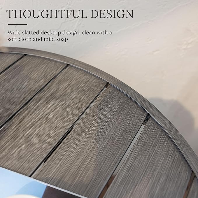 VICLLAX 47.2" Outdoor Round Patio Table for Lawn Garden - Photo 3