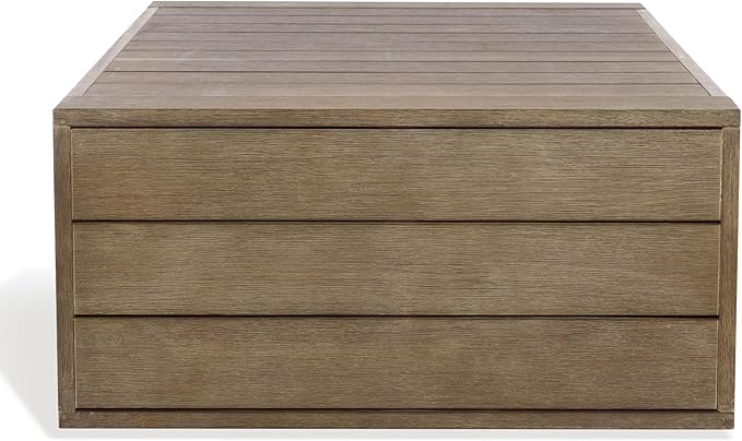SAFAVIEH Couture Outdoor Collection Santiago Natural Solid Wood Coffee Table