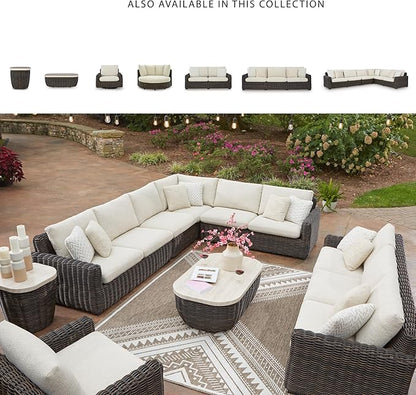 Signature Design by Ashley Kimora Casual Outdoor Fade and Rust Resistant Coffee Table, Beige & Dark Brown