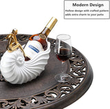 VINGLI 32" Outdoor Bar Table, Patio Bar Height Table with Umbrella Hole, Round High Top Table - Photo 5