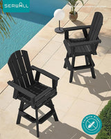 SERWALL Swivel Adirondack Bar Chair, HDPE Swivel Balcony Adirondack Chair, Outdoor Bar Height Barstoolsfor Bistro - Photo 8