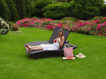 2-Pack All-Weather Grenada Chaise Loungers, Woven Resin (Gray)
