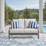 Signature Design by Ashley Rainier Ranch Casual Nuvella Weather Resistant Fabric Outdoor Loveseat with Cushion and 2 - Photo 2