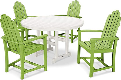POLYWOOD® Classic Adirondack Dining Set, Lime/White