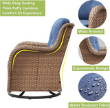 Rilyson Patio Chairs Rocking Swivel Chiar - 3 Piece Outdoor Wicker Patio Bistro Set Rattan Rocker Glider Chairs with - Photo 5