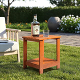 Outvita Outdoor Side Table, Acacia Wooden End Table Small Coffee Table for Patio Balcony Garden Living Room Bedroom - Photo 8